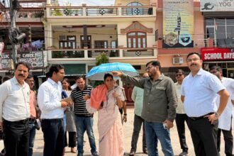 "Mela Adhikari Sonika takes stock of Kumbh preparations in Shivalik Nagar" IMAGE CREDIT TO सूचना विभाग