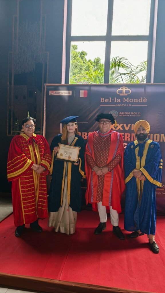 गाजियाबाद विकास प्राधिकरण की ओएसडी कनिका कौशिक को फ्रांस से मिला बड़ा सम्मान: सोर्बोन इंटरनेशनल ने दी लोक प्रशासन में मानद डॉक्टरेट की उपाधि, अब कहलाएंगी 'डॉक्टर' 2 WhatsApp Image 2026 09 12 at 21.28.21 7