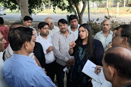 DM takes a tough stance on the poor state of Sector Beta-01; issues directives to resolve issues ranging from overflowing sewers to the condition of roads and parks.IMAGE CREDIT TO सूचना विभाग