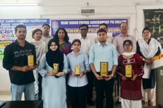 Suraj Prakash triumphs with his vision of a 'Developed India', securing first place in the speech competition. IMAGE CREDIT TO महाविद्यालय