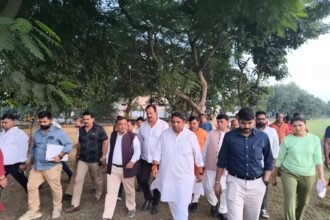 Inspection of ₹30 Crore Development Works at Mahamaya Stadium; Officials Interact Directly with Athletes and Hear Their Concerns IMAGE CREDIT TO सूचना विभाग