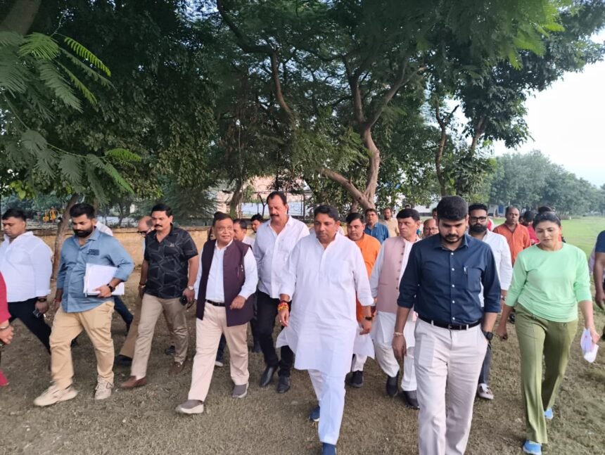 Inspection of ₹30 Crore Development Works at Mahamaya Stadium; Officials Interact Directly with Athletes and Hear Their Concerns IMAGE CREDIT TO सूचना विभाग