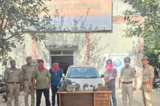 Three Accused Arrested for Stealing from Factory; Stolen Goods and Car Used in the Crime Recovered IMAGE CREDIT TO पुलिस