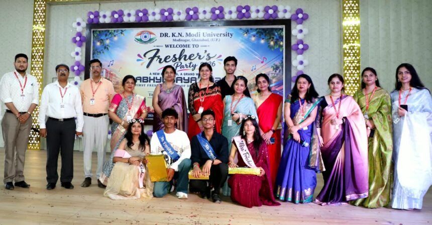 Grand Fresher’s Party “Abhyudaya 2026” held at Dr. K.N. Modi University IMAGE CREDIT TO इंस्टीट्यूट
