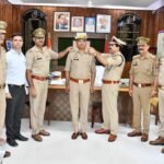 Sumit Kumar promoted to Sub-Inspector (Clerical); DIG congratulates him by pinning the star on his shoulder IMAGE CREDIT TO पुलिस