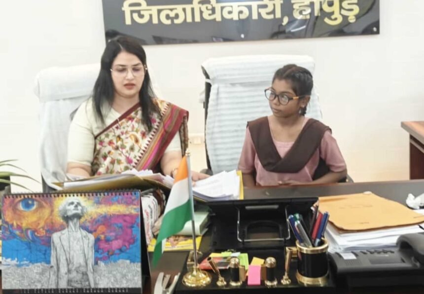 Kasturba School Student Nidhi Becomes DM for a Day, Listens to Public Grievances IMAGE CREDIT TO सूचना विभाग