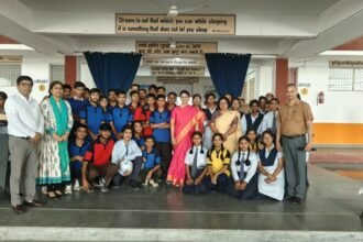 Sportsmanship Resonates at Nawada’s Navodaya Vidyalaya as the District Magistrate Distributes Footballs to Students IMAGE CREDIT TO सूचना विभाग
