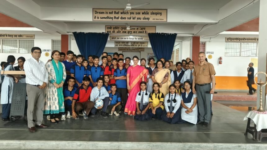 Sportsmanship Resonates at Nawada’s Navodaya Vidyalaya as the District Magistrate Distributes Footballs to Students IMAGE CREDIT TO सूचना विभाग