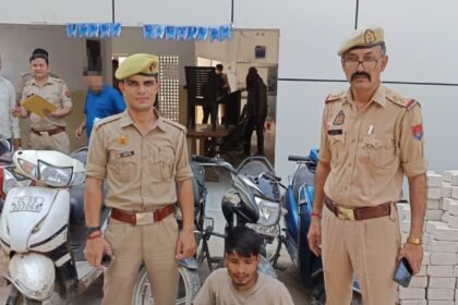 Major Action by Kotwali Nagar Police: Three Stolen Motorcycles and Two Scooters Recovered; One Accused Arrested with an Illegal Knife — IMAGE CREDIT TO पुलिस