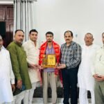 Sarang Prajapati Secures First Rank in the State in the Recruitment Exam with 276 Marks, Felicitated in Shamli. IMAGE CREDIT TO रिपोर्टर