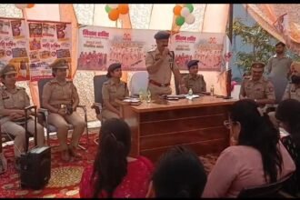 Awareness Programme Held at Vijay Nagar Police Station Under Mission Shakti Campaign, Emphasizing Women’s Safety and Rights. IMAGE CREDIT TO पुलिस