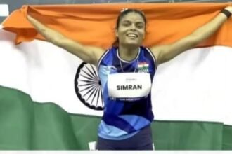 Simran Sharma from Modinagar wins gold at the Para Asian Games, completing the 200-meter race in 24.80 seconds. IMAGE CREDIT TO रिपोर्टर
