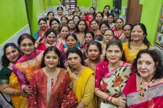 Karwa Chauth Celebrated with Great Enthusiasm at Nutrition Club; Charu Crowned ‘Karwa Chauth Queen’. IMAGE CREDIT TO रिपोर्टर