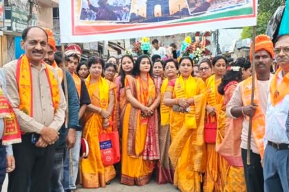 Grand Procession Held on Maharaja Agrasen Jayanti, Nagina Resonates with Slogans of Praise and Celebration. IMAGE CREDIT TO रिपोर्टर